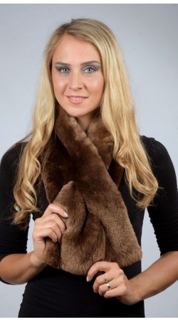 Beaver fur scarf - Dark brown